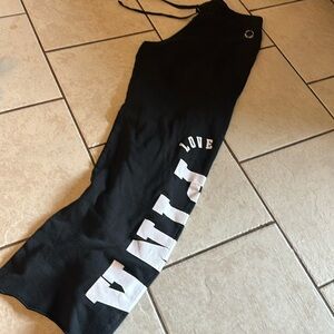 Pink! Victoria’s Secret XS wide Legged Sweatpants Lace Up Drawstring